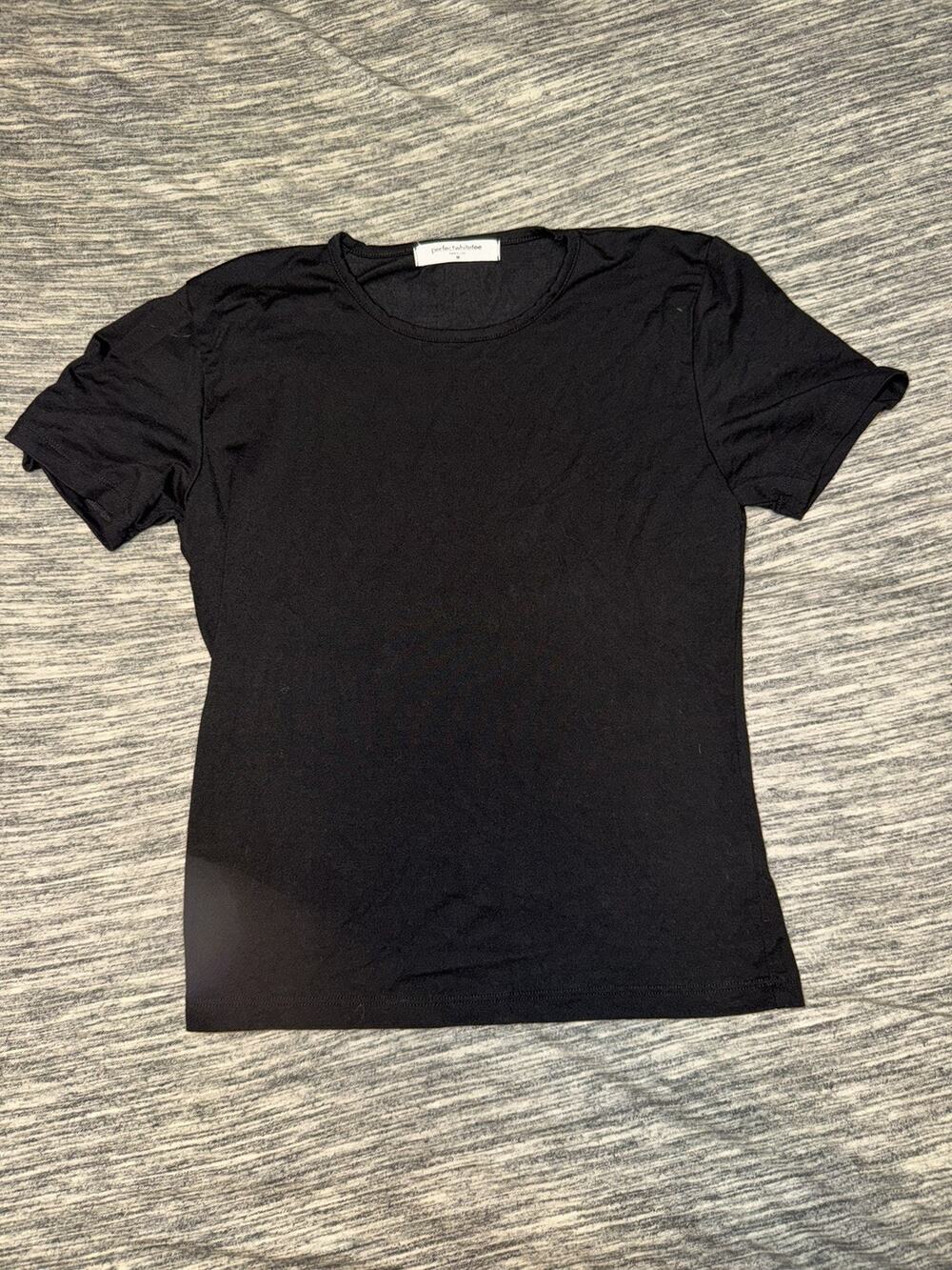 Perfect White Tee Sheryl Baby Tee Women’s M Vintage Black Recycled Cotton Crew